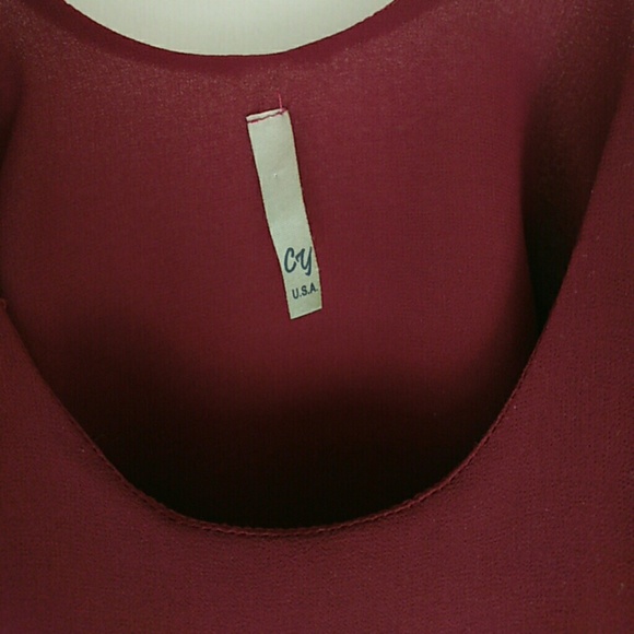 Wine-Colored Flowing Crop Top NWOT - Picture 4 of 10